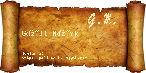 Gáll Márk névjegykártya